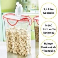 Petinka Kilitli Kapaklı Contalı Hava,Su Sıvı Geçirmez 2,4 Litre Erzak Saklama Kabı-SA590