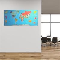 Petinka Renkli Atlas Dünya Haritası Manyetik Yapıştırıcı Gerektirmeyen Duvar Stickerı 118 CM * 56 CM
