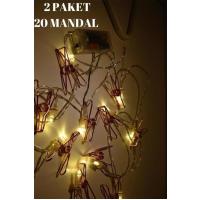 BUFFER® Bakır Renkli Led Işıklı Fotoğraf Asma Işık Süsleme Mandalları