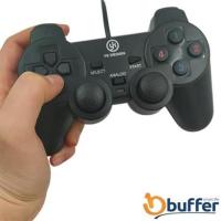 BUFFER®  Çift Titreşimli USB Kablolu Oyun Kolu PC Uyumlu Vibration Gamepad