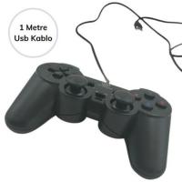 BUFFER®  Çift Titreşimli USB Kablolu Oyun Kolu PC Uyumlu Vibration Gamepad