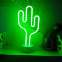 BUFFER® Kaktüs Dekoratif Neon Led Masa Ve Duvar Lambası Gece Lambası