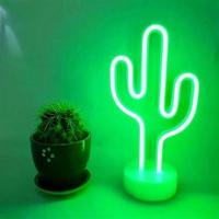 BUFFER® Kaktüs Dekoratif Neon Led Masa Ve Duvar Lambası Gece Lambası