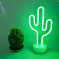 BUFFER® Kaktüs Dekoratif Neon Led Masa Ve Duvar Lambası Gece Lambası