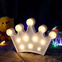 Petinka 3D Dekoratif Pilli Kraliçe Tacı Model Led Masa ve Gece Lambası