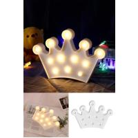 Petinka 3D Dekoratif Pilli Kraliçe Tacı Model Led Masa ve Gece Lambası