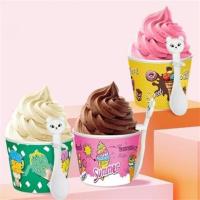 Petinka 4 Parça Renkli Dondurma Kasesi Kaşık Seti Sevimli Kedi Figürlü Plastik