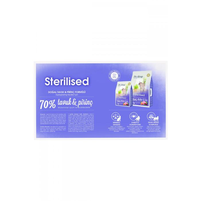 Tavuk Etli 2Kg Sterilised Adult ProfineYetişkin Kedi Maması