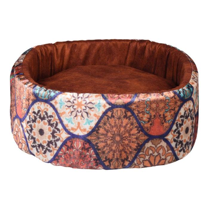 Silindir 47x15cm TML Kahverengi Köpek Yatağı 