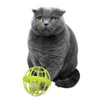 Petİnka®  Kediler İçin Çanlı Renkli Tekerlekli İçinde Top Olan Kafes Şeklinde  Evcil Hayvan Oyuncağı