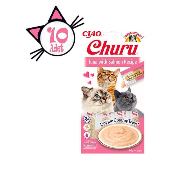 Ciao Churu 4x14Gr Püre Ton&Somon Kedi Maması 10Adet