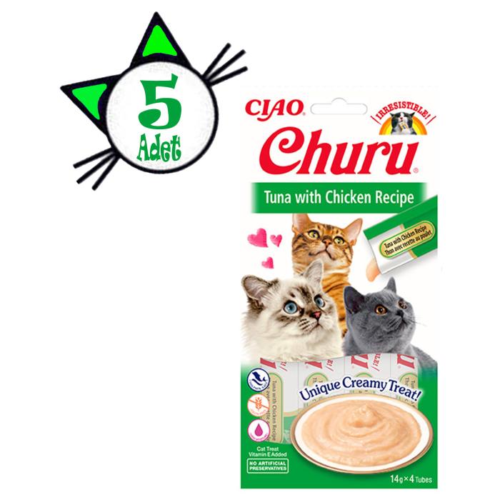 Ciao Churu 4x14Gr Püre Ton&Tavuk Kedi Maması 5Adet