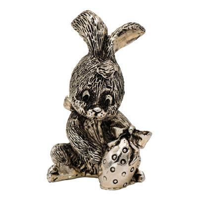 Paskalya Tavşanı  10cm Dekoratif 925Ayar Gümüş Kaplama Biblo 