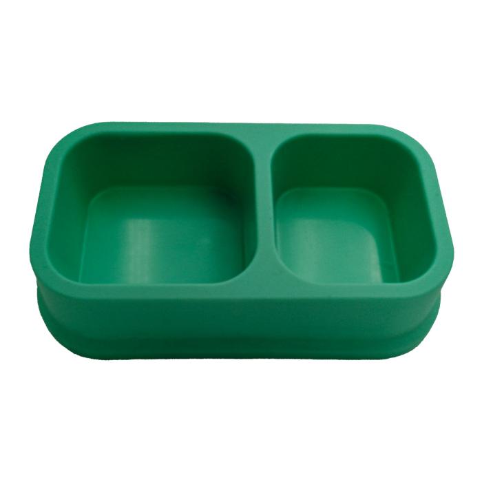 İki Gözlü Yeşil Renkli Plastik CCA Mama Kabı