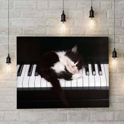 Piyano Ve Kedi Kanvas Tablo 27