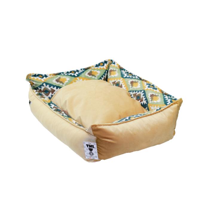 Krem Yıkanabilir Yastıklı TML  Kedi Yatağı Large