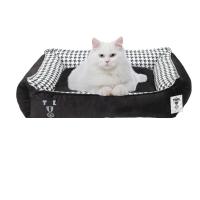 Siyah Yıkanabilir Yastıklı TML  Kedi Yatağı Large