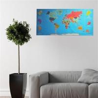 Petİnka® Renkli Atlas Dünya Haritası Manyetik Yapıştırıcı Gerektirmeyen Duvar Stickerı 118 CM * 56 CM