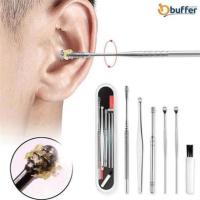 BUFFER® 6 Parça Paslanmaz Çelik Kulak Balmumu Toplayıcı Çıkarıcı Temizleyici Bakımı Çubuk Seti