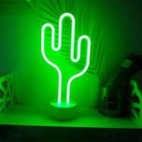BUFFER® Kaktüs Dekoratif Neon Led Masa Ve Duvar Lambası Gece Lambası