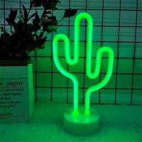BUFFER® Kaktüs Dekoratif Neon Led Masa Ve Duvar Lambası Gece Lambası