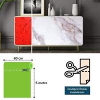 BUFFER® Mermer Desenli Masa Tezgah Mutfak Su Geçirmez Yapışkanlı Folyo Sticker Sarı 5x0,6m