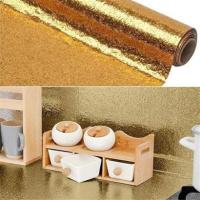Petİnka® 10 Metre Kendinden Yapışkanlı Silinebilir Mutfak Tezgah Üstü Sticker Folyo Gold Renk