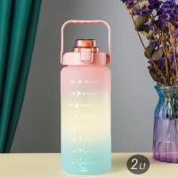Petİnka® 2 Litre Motivasyon Su Şişesi Sızdırmaz Dayanıklı Kapaklı Şık Tasarımlı Renkli Su Matarası 3d ve 2d Sticker Hediyeli