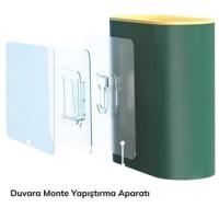 Petİnka® Duvara Monte Edilebilir Kapaklı Askılı Klozet Yumuşak Silikon Başlıklı Tuvalet Fırçası Seti
