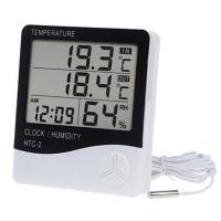 Petİnka® İç ve Dış Ortam Sıcaklığını Ölçebilen LCD Ekran Saat Göstergeli Alarmlı Nem Ölçer Termometre