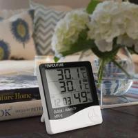 Petİnka® İç ve Dış Ortam Sıcaklığını Ölçebilen LCD Ekran Saat Göstergeli Alarmlı Nem Ölçer Termometre