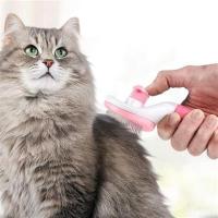 Petİnka® Kedi Köpek Tüy Toplayıcı Kendini Temizleyebilen Ergonomik Saplı Evcil Hayvan Tarağı Pembe