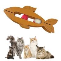 Petİnka®  Kediler İçin Ahşap 2 Toplu Eğimli  Sevimli Balık Şeklinde Eğitim Amaçlı Oyuncak