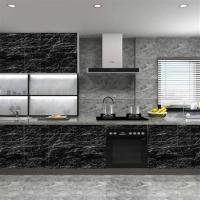 Petİnka® Mermer Desenli Masa Tezgah Mutfak Su Geçirmez Yapışkanlı Folyo Sticker Siyah 5x0,6m